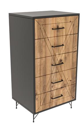 Kumode Kalune Design Planet 854KLN3402, antracīta krās./priedes krās., 95 cm x 50 cm x 40 cm