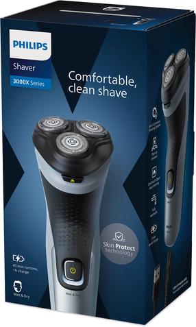 Бритва для бороды Philips 3000X X3063/00, ni-mh, черный цв./голубой цв.
