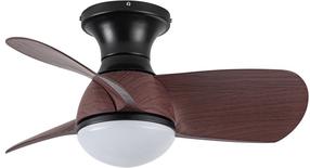 Griestu ventilators ar lampu CristalRecord Epona CCT, 20 W, 1 gab., brūna krās./melna krās.