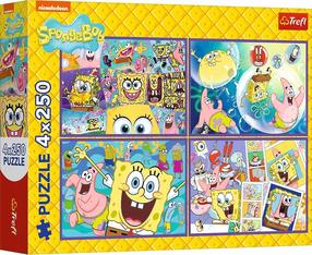 Puzle 4in1 Trefl SpongeBobs Crazy World 13342, 23.8 cm x 33.9 cm, 1000 gab., daudzkrāsaina