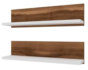 Sieninė lentyna Kalune Design, balta sp./riešuto sp., 15 cm x 60 cm x 13 cm
