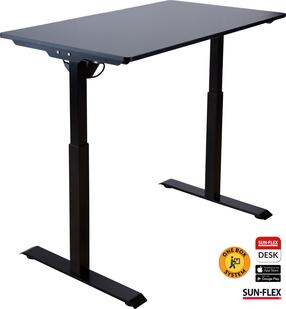 Kompiuterio stalas reguliuojamo aukščio Sun-Flex Elite, 120 cm x 60 cm, 71 - 119 cm, juoda sp.