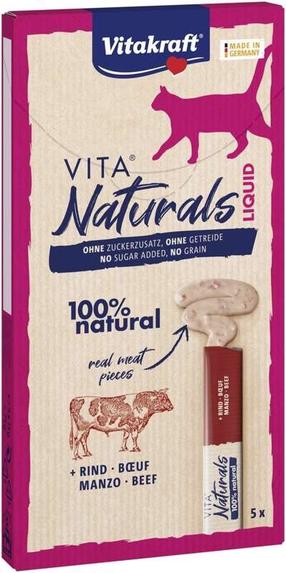 Лакомство для кошек Vitakraft Naturals Liquid, говядина, 0.015 кг, 5 шт.