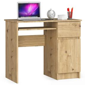 Rašomasis stalas su spintele Akord Furniture Factory Piksel Right, 90 cm x 50 cm, 77 cm, artisan oak sp.
