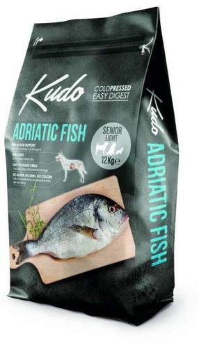 Sausas šunų maistas Kudo Senior Light Adriatic Fish, žuvis, 12 kg