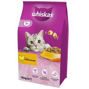 Sausā kaķu barība Whiskas Adult 1+, vistas gaļa, 14 kg