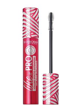 Skropstu tuša Deborah Milano Like A Pro Volume Hyaluronic Acid, 13 ml, melna krās.