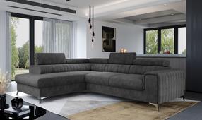 Kampinė sofa Laurence Dora 96, tamsiai pilka sp., kairinė, 205 x 278 cm x 92 cm
