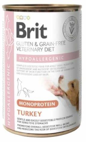Šlapias šunų maistas Brit Veterinary Diet Hypoallergenic Monoprotein Turkey, kalakutiena, 0.4 kg