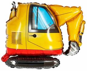 Fooliumist õhupall erikujuga GoDan Excavator, must v./kollane v.