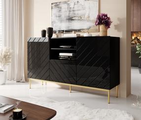Spintelė Cama Meble Abeto, juoda sp., 150 cm x 42 cm x 90 cm