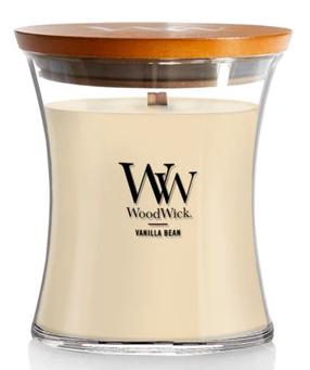 Žvakė, aromatinė WoodWick Medium Hourglass Vanilla Bean, 55 - 65 h, 275 g, rusva sp.