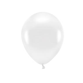 Balons ovāls Party&Deco Eco Metallic, balta krās., 10 gab.