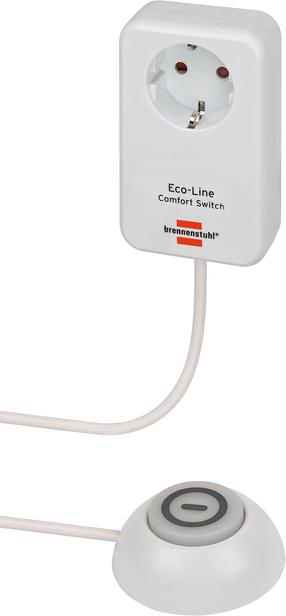 Pagarinātājs Brennenstuhl Eco Line Comfort 1508220 1508220, 3 x 1,5 mm², 1.5 m, IP20, 1 ligzda, ar slēdzi, balta krās.