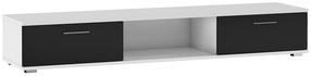 TV skapītis ADRK Sella, balta krās./melna krās., 178 cm x 40 cm x 28 cm