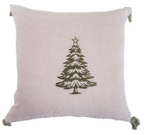 Kalėdinis dekoratyvinės pagalvėlės užvalkalas Homla Avior 709203, balta/žalia, 45 cm x 45 cm