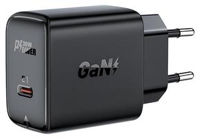 Telefono įkroviklis AceFast A21 USB-C QC3.0, USB-C, juoda sp., 30 W