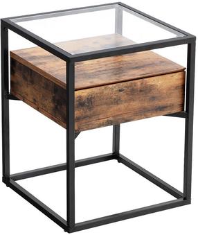 Žurnalinis staliukas Songmics, rudas/juodas, 43 cm x 43 cm x 54 cm