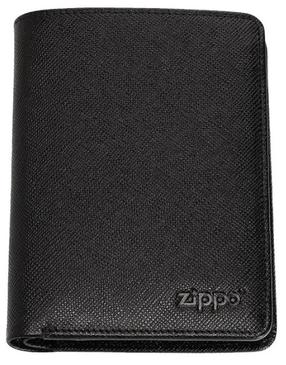 Maks Zippo Saffiano Vertical Wallet, melna krās.