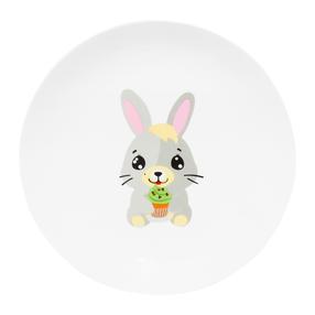 Тарелочки Ambition Junior Betty And Bunny, 1 г., 19.2 см, фарфор, белый цв./серый цв.