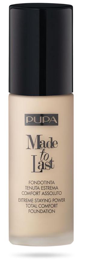 Šķidrā grima bāze Pupa Made To Last, SPF 10, bēša krās., 001 light ivory, 30 ml