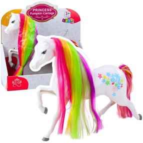 Фигурка-игрушка, лошадь Lean Toys Princess Pumpkin Carriage, 26 см, белый цв./многоцветный