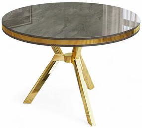 Valgomojo stalas Kalune Design Mos, antracito sp./aukso sp., 90 cm x 90 cm x 74 cm