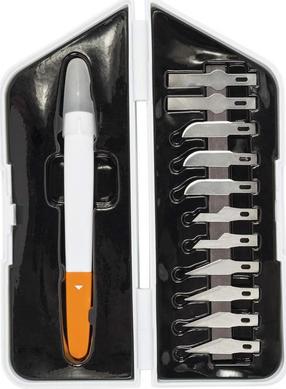 Naža un asmeņu komplekts Fiskars FS1024384, 21 cm, plastmasa/tērauds, 12 gab.
