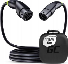 Elektromobilių įkrovimo laidas Green Cell GC Snap, type 2, 5 m, 11 kW, juoda sp.