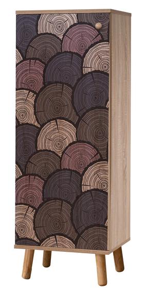 Batų spintelė Kalune Design Vegas S 939, įvairių spalvų/sonoma ąžuolo sp., 38 cm x 50 cm x 135 cm