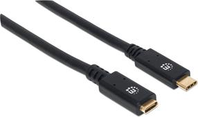 Кабель IC Intracom USB-C male - USB female 355681 USB-C male, USB-C female, 1 м, черный цв.
