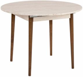 Stalas išskleidžiamas Nordure Viona, riešuto sp./travertine sp., 100 - 131 cm x 100 cm x 75 cm