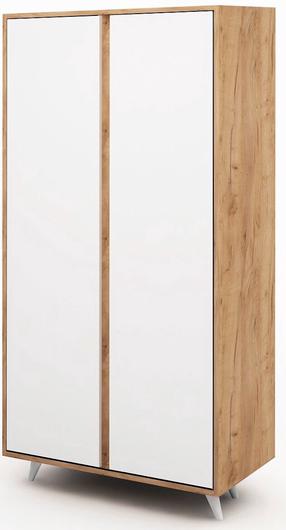 Skapis Kalune Design Ajumma, ozola krās./balts krās., 100 cm x 52 cm x 187 cm