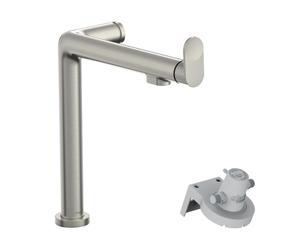 Virtuves jaucējkrāns ar ūdens filtra pieslēgumu Hansgrohe Aqittura M91 FilterSystem 240, hroma krās.