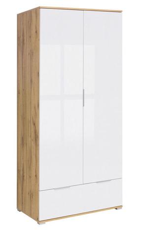 Spinta Zele, ąžuolo/balta, 90.5 cm x 56.5 cm x 195 cm