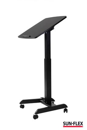 Nešiojamo kompiuterio staliukas reguliuojamo aukščio Sun-Flex Pro, 60 cm x 52 cm, 75.8 - 112.8 cm, juoda sp.