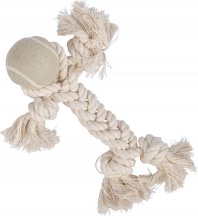 Žaislas šuniui, kamuoliukas Knots And Ball, 25 cm, smėlio sp.