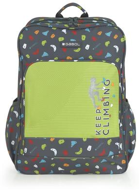 Mokyklinė kuprinė Gabol Climb 11G233200, žalia sp./pilka sp., 44 cm x 32 cm x 15 cm