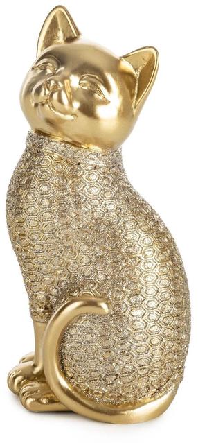 Dekoratiivne kujuke Haris Cat, kuldne v., 7 cm x 6 cm x 15 cm