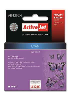 Rašalinio spausdintuvo kasetė ActiveJet Supreme ACJ AB-123CN Brother LC123C, mėlyna sp., 10 ml