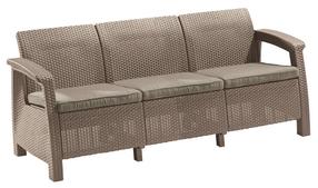 Lauko sofa Keter Corfu Love Seat Max 17197959, šviesiai ruda sp., 182 cm x 70 cm x 79 cm