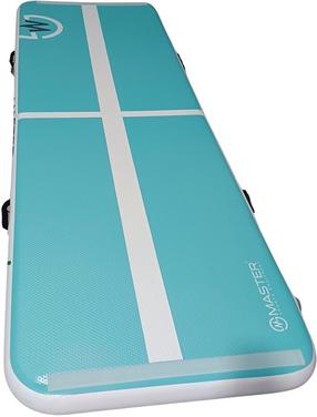 Pripučiamas gimnastikos kilimėlis Master Airtrack, balta sp./turkio sp., 200 cm x 100 cm x 10 cm