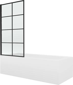 Vonia su sienele, laisvai pastatoma Mexen Vega, 80 cm x 180 cm x 38 cm, stačiakampis, balta sp.