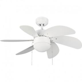 Griestu ventilators ar lampu CristalRecord 85-790-06-100, 1 gab., balta krās.
