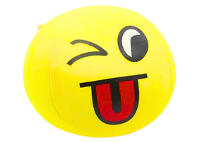 Pliušinis žaislas Emoji, geltona sp., 9 cm