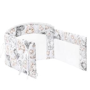 Защитный бортик Slim Zebra & Lion, коричневый цв./белый цв./серый цв., 70 см x 30 см