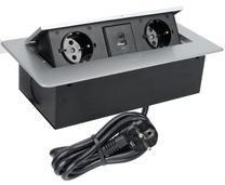 Sisseehitatud pikendusjuhe Design Light Komb, 3 x 1,5 mm², 3 m, IP20, 2 pesa, must v.