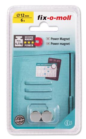 Magnetas Fix-O-Moll 3562812, pilka, 6 vnt.