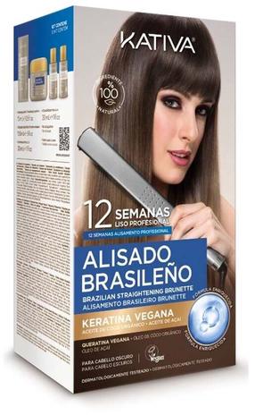 Juuksehoolduse komplekt Kativa Brazilian Straightening Pro Dark Case, 6 tk, 225 ml