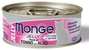 Šlapias kačių maistas Monge Jelly Adult, tunas/ančiuviai, 0.08 kg